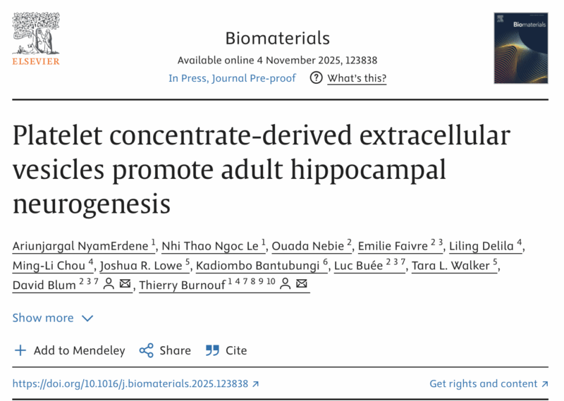 Thierry Burnouf on Platelet-Derived Extracellular Vesicles and Their Role in Neurogenesis