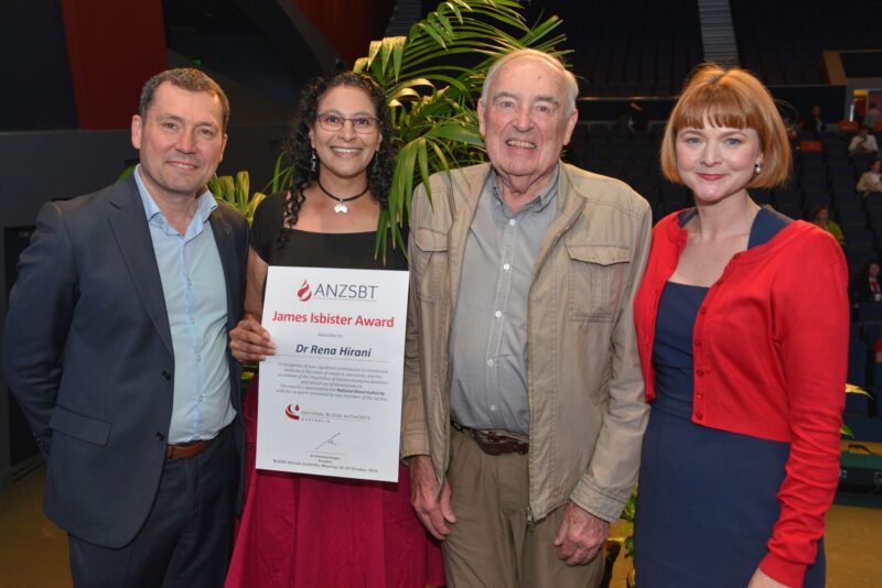 Rena Hirani Awarded the Inaugural James Isbister Prize at the Blood ISBT 2025