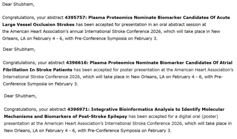 Shubham Misra to Present 3 Abstracts at International Stroke Conference 2026 1 Shubham Misra to Present 3 Abstracts at International Stroke Conference 2026