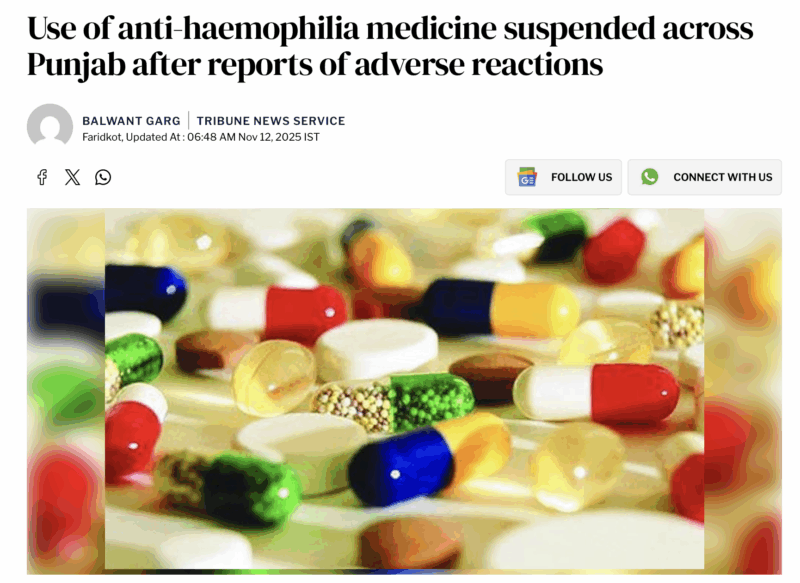 Michael Makris on Immediate Suspension of Use of Plasma Derived FIX Concentrates in Punjab