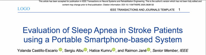 Yolanda Castillo Escario on Evaluation of Sleep Apnea in Stroke Patients