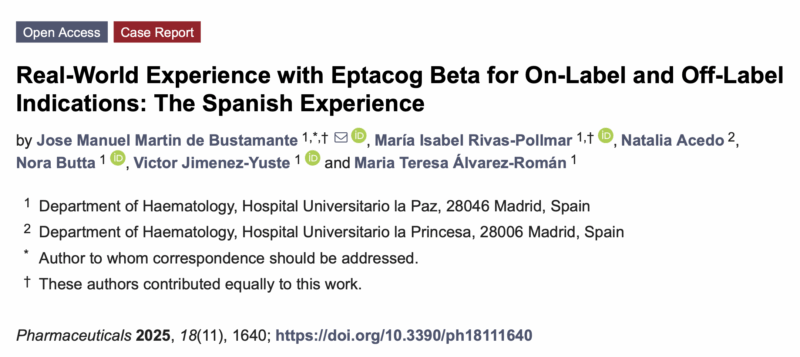 Wolfgang Miesbach Shares Real-World Evidence on Eptacog Beta from Spain