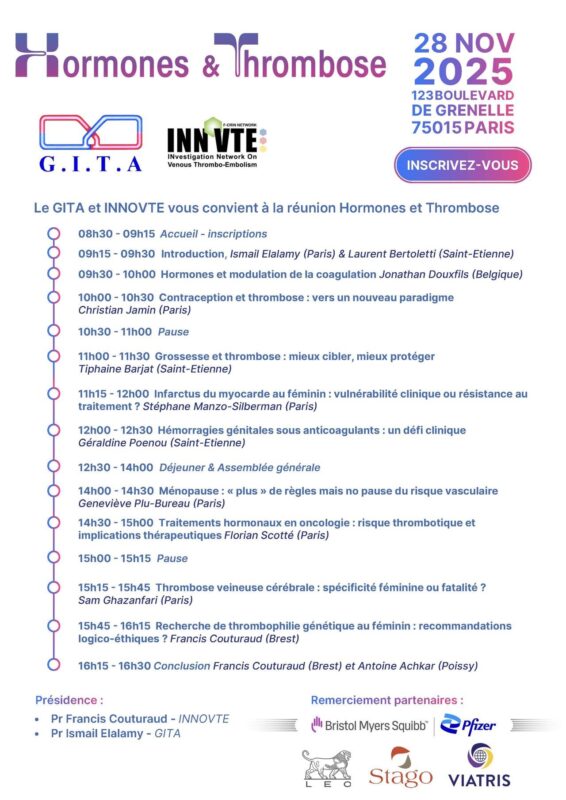 Laurent Bertoletti Invites You to the Joint INNOVTE and GITA Meeting on Hormones and Thrombosis