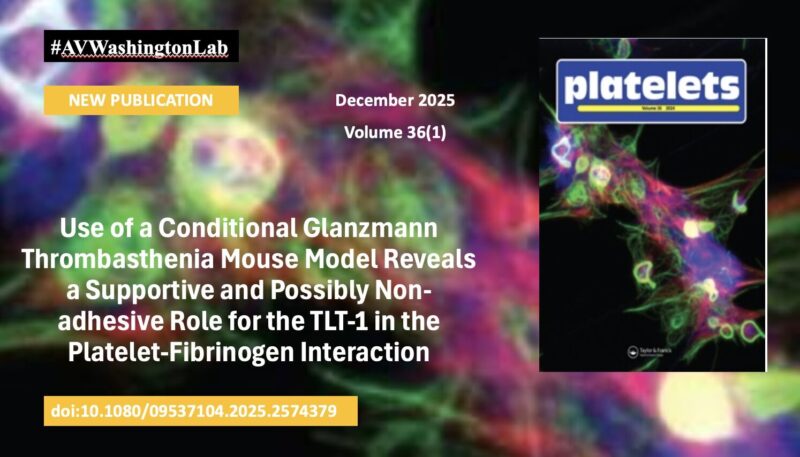 Valance Washington: Proud to Share Our Lab's Latest Publication in Platelets Journal