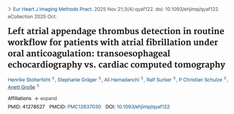 Christian Schulze on The Role of TEE versus CT in the Detection of Left Atrial Thrombi