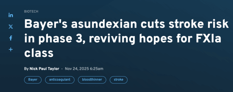 Jack Shuang Hou: Asundexian Hits Phase 3 Stroke Endpoint Without Increasing Bleeding Risk 1 Jack Shuang Hou: Asundexian Hits Phase 3 Stroke Endpoint Without Increasing Bleeding Risk