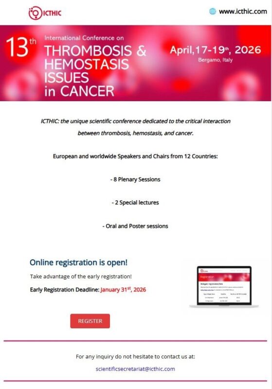 Grigoris Gerotziafas Invites You to Join The 13th ICTHIC on Cancer-Associated Thrombosis