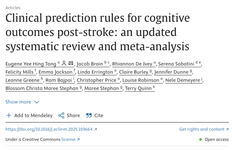 Eugene Tang on Clinical Prediction Rules for Cognitive Outcomes Post-Stroke