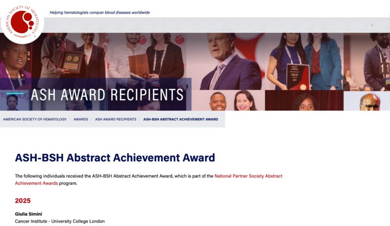 Giulia Simini Receives the 2025 ASH–BSH Achievement Award!