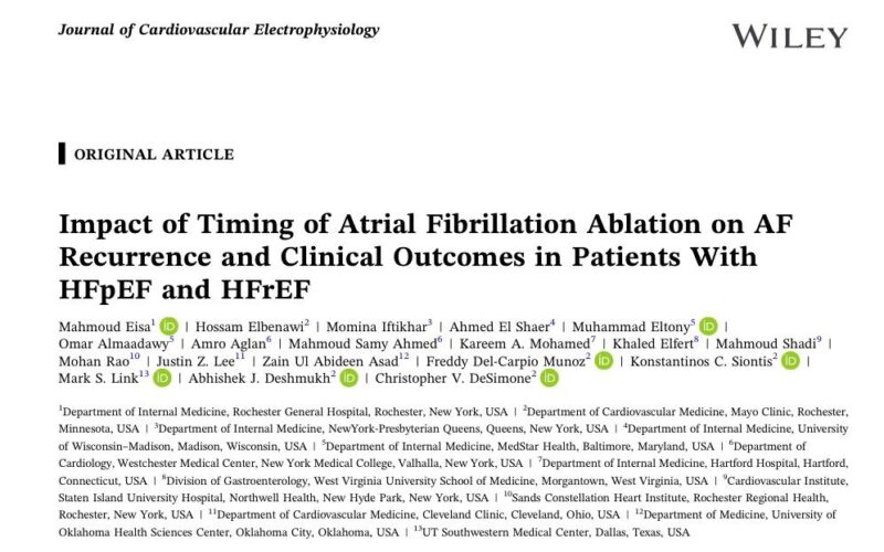 Hossam El Benawi on Impact of Timing of Atrial Fibrillation Ablation