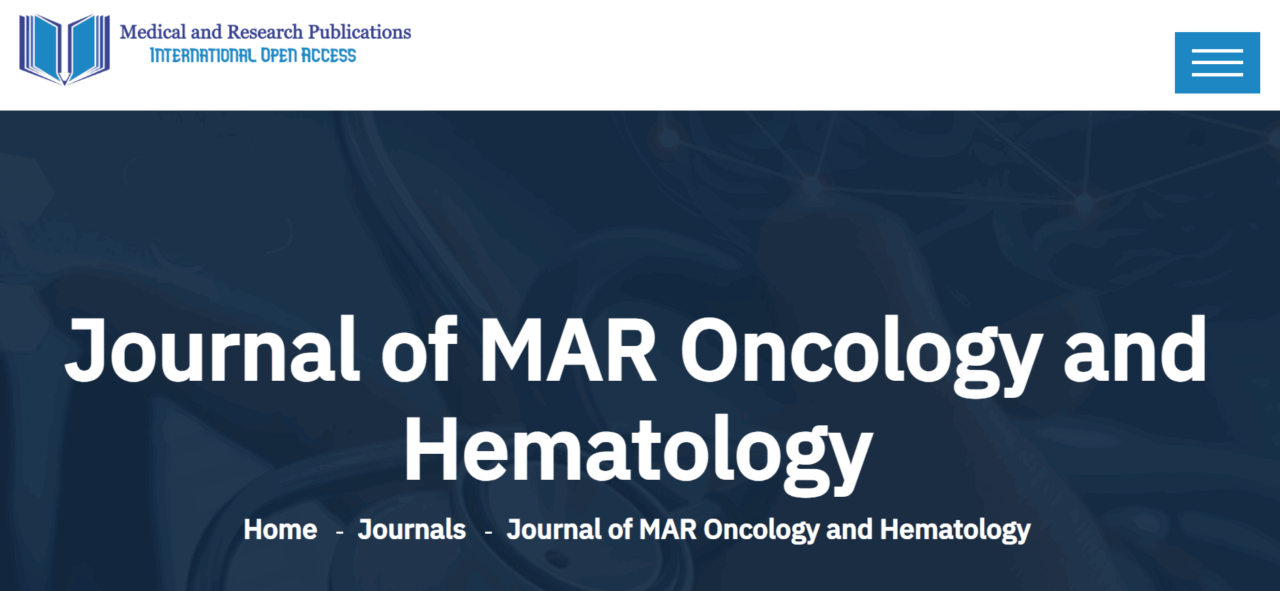 Haseena MS Announced - Call for Articles: MAR Oncology and Hematology