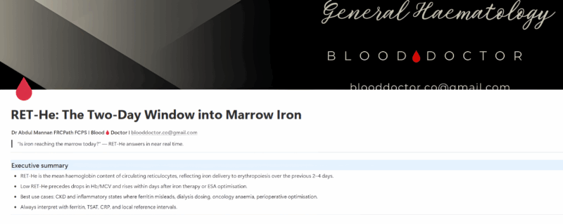 Abdul Mannan: Think of RET-He as Your Marrow's Daily WhatsApp Status Update 1 RET‑He