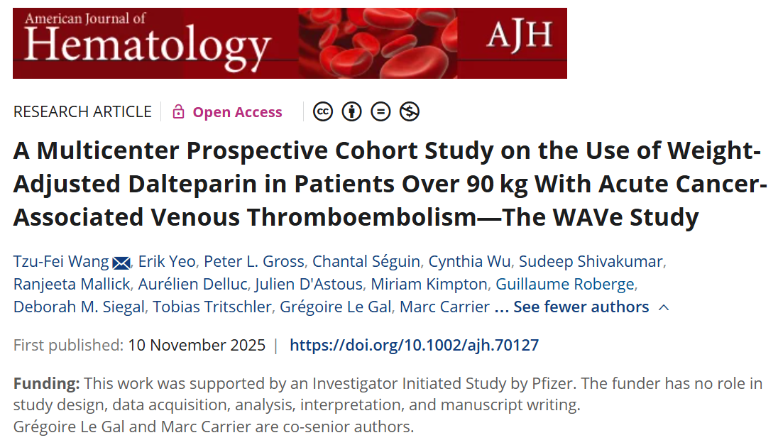 Marc Carrier on the WAVe Study: Weight-Adjusted Dalteparin is Safe & Effective in Large Cancer Patients with VTE