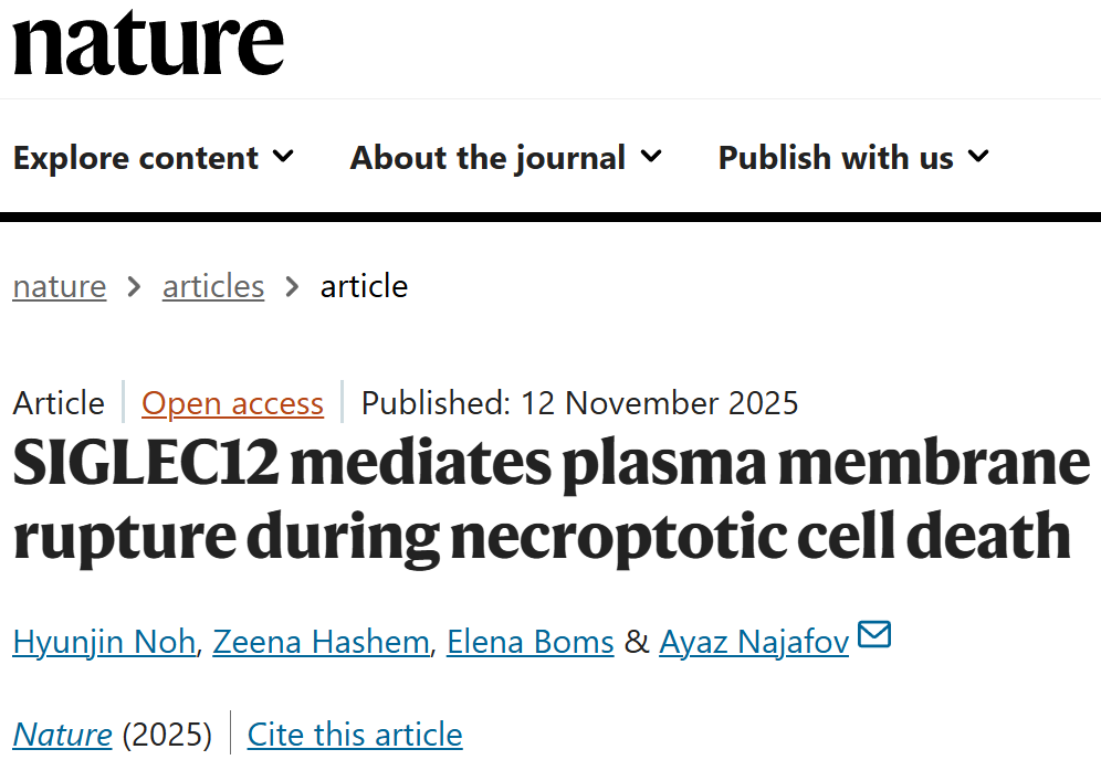 Najafov Lab's First Paper Has Been Published in Nature!