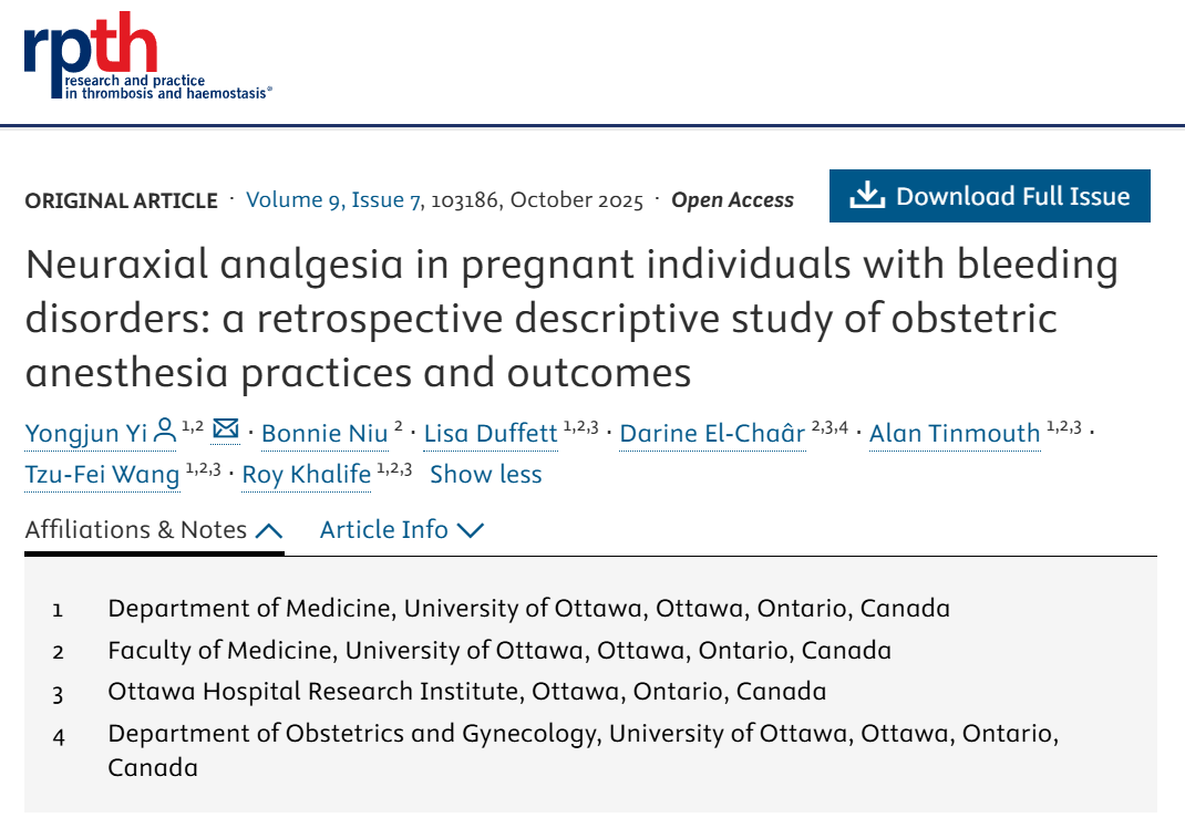 Roy Khalife and Colleagues Share new Study About Neuraxial Analgesia Safety