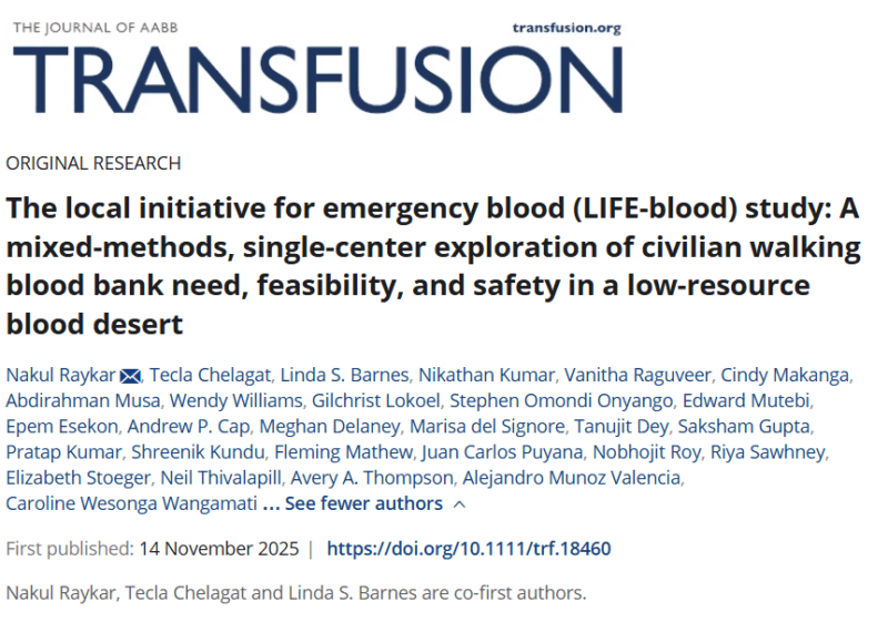 Linda S. Barnes: Walking Blood Banks as a Lifeline in Blood-Desert Regions 1 Linda S. Barnes