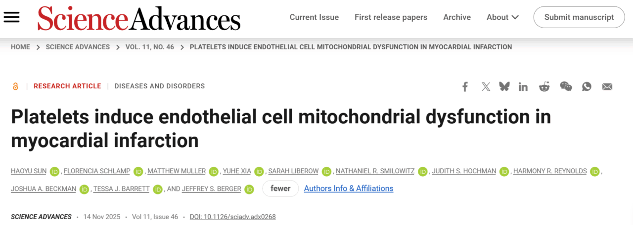 Haoyu Sun: How Platelets Induce Vascular Dysfunction in Myocardial Infarction