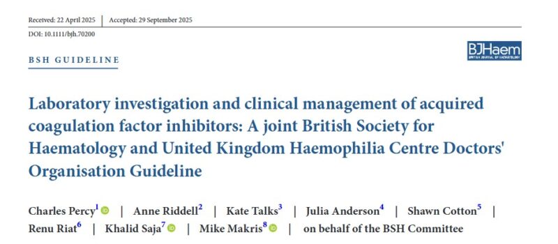 Michael Makris: New UK Guideline on Acquired Coagulation Factor Inhibitors 1 Michael Makris