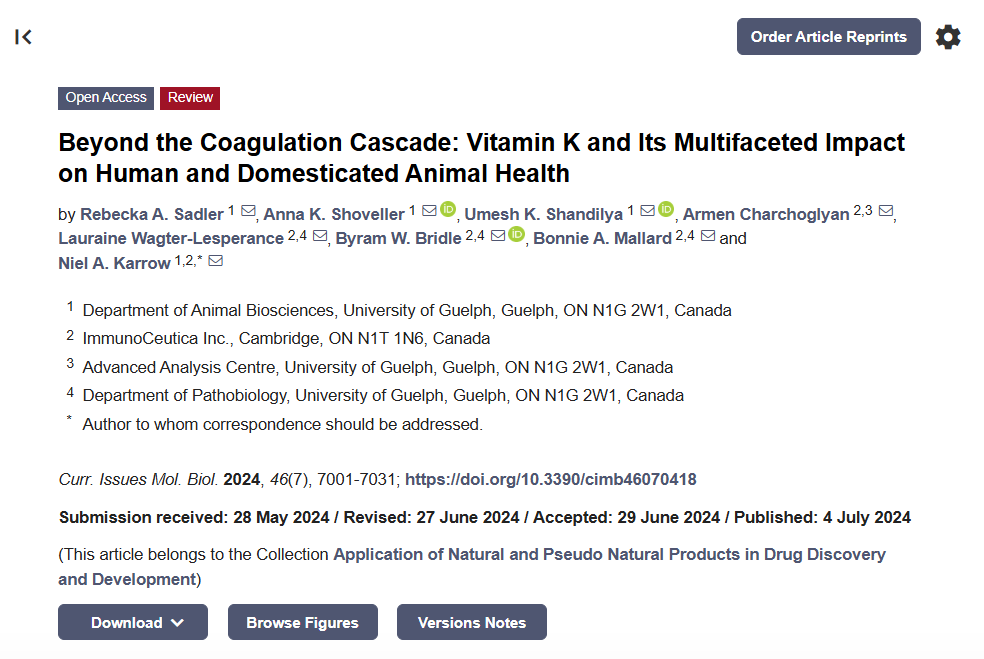 Roselyn Cerutis Shares an Article About Vitamin K and Its Multifaceted Impact on Human and Domesticated Animal Health