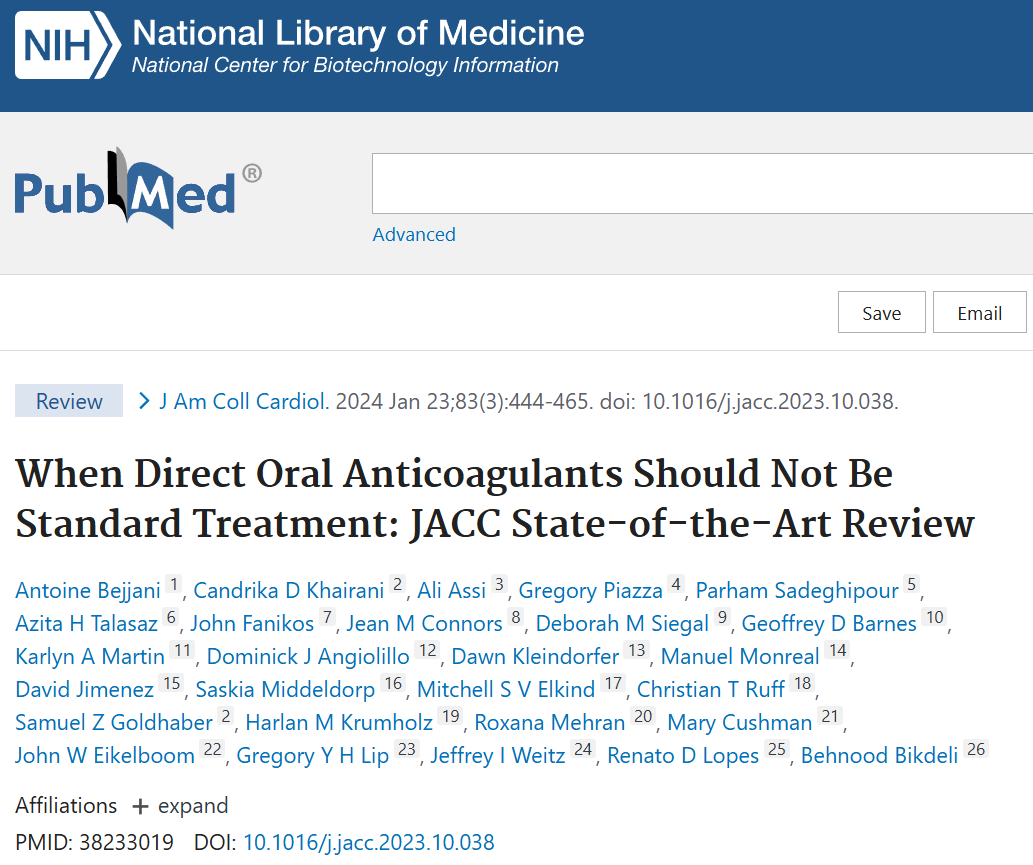 Pall T. Onundarson: This JACC Review is Highly Biased in Favor of DOAC Drugs