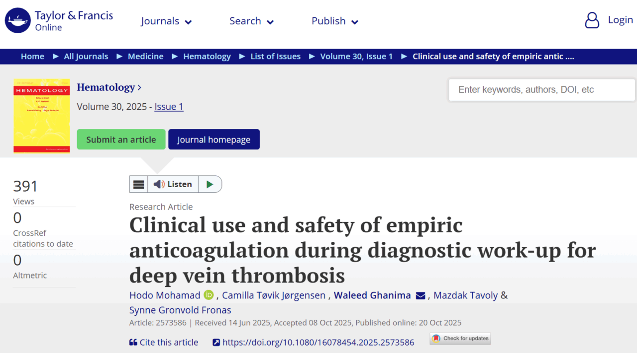 Hodo Mohamad and Colleagues Shared New Article About Clinical Use and Safety of Empiric Anticoagulation 1 Hodo Mohamad and Colleagues Shared New Article About Clinical Use and Safety of Empiric Anticoagulation