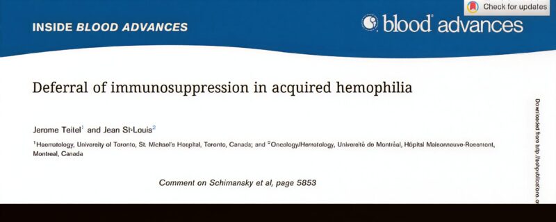 Deferral of Immunosuppression in Acquired Hemophilia 1 Immunosuppression