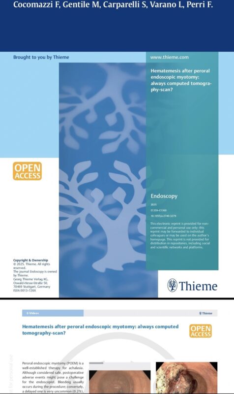 Francesco Cocomazzi: Hematemesis is a Rare But Highly Feared Complication of POEM
