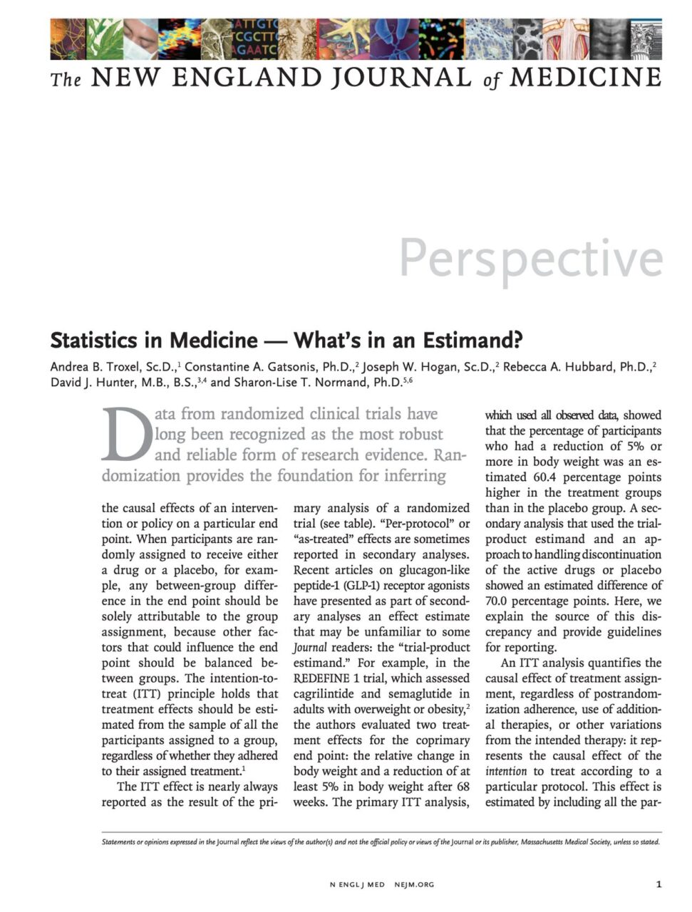 Michael Makris: Excellent Article in This Week's NEJM Explains Word Estimand Clearly