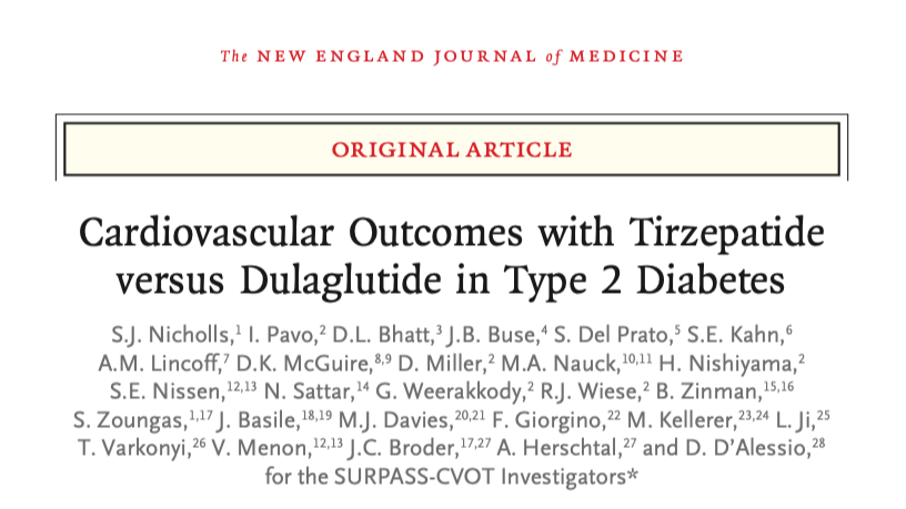 Abdulla A. Damluji: Cardiovascular Outcomes with Tirzepatide Versus Dulaglutide in Type 2 Diabetes
