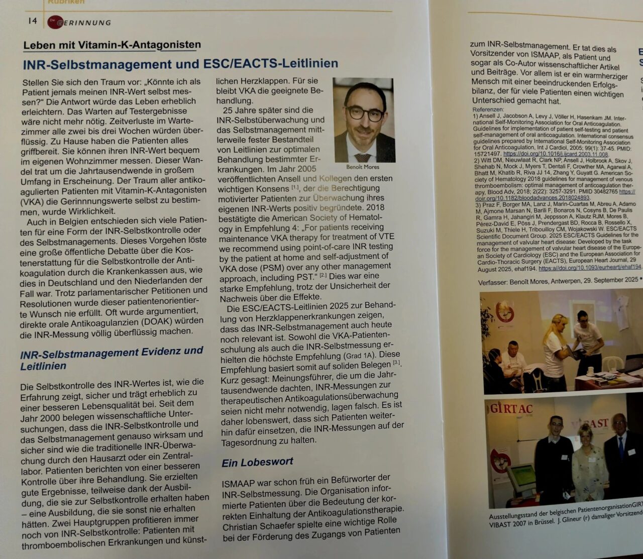Benoit Mores Honors Christian Schäfer: A Decades-Long Motor for Anticoagulation Patient Education 1 Benoit Mores Honors Christian Schäfer: A Decades-Long Motor for Anticoagulation Patient Education