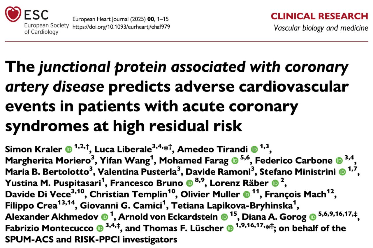 Simon Kraler and Colleagues' New Work on JCAD: Targeting Impaired Fibrinolysis to Address Post-ACS Residual Risk 1 Simon Kraler and Colleagues' New Work on JCAD: Targeting Impaired Fibrinolysis to Address Post-ACS Residual Risk
