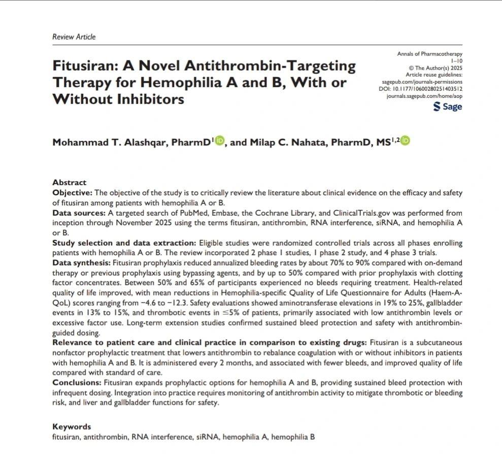 Mohammad Alashqar Shares Novel Antithrombin-Targeting Therapy for Hemophilia A and B 1 Mohammad Alashqar Shares Novel Antithrombin-Targeting Therapy for Hemophilia A and B