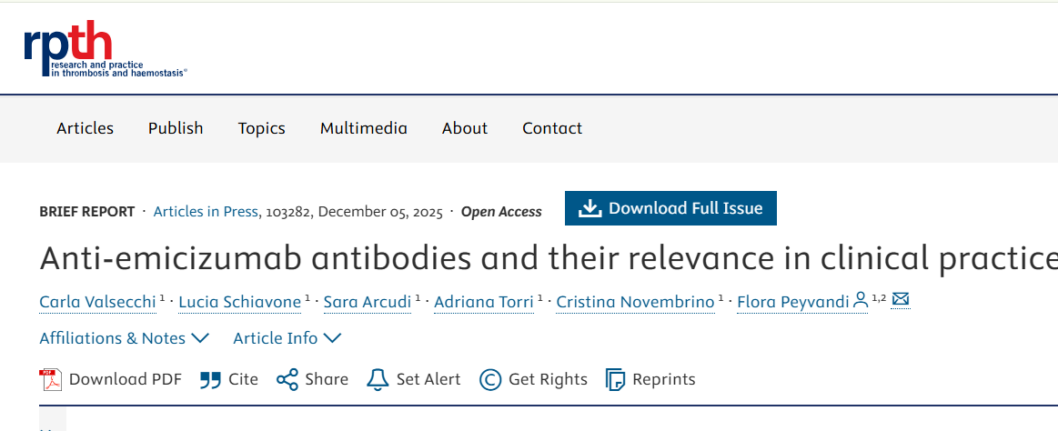Flora Peyvandi: Anti-emicizumab Antibodies and Their Relevance in Clinical Practice 1 Flora Peyvandi: Anti-emicizumab Antibodies and Their Relevance in Clinical Practice