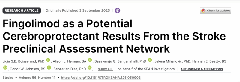 Ligia Boisserand Shares Results From the Stroke Preclinical Assessment Network 1 Ligia Boisserand Shares Results From the Stroke Preclinical Assessment Network
