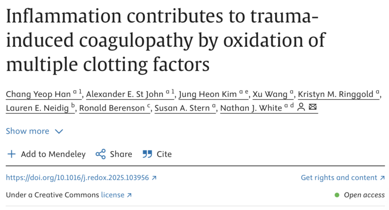 Nathan White on How Inflammation Contributes to Coagulopathy After Trauma 1 Nathan White on How Inflammation Contributes to Coagulopathy After Trauma