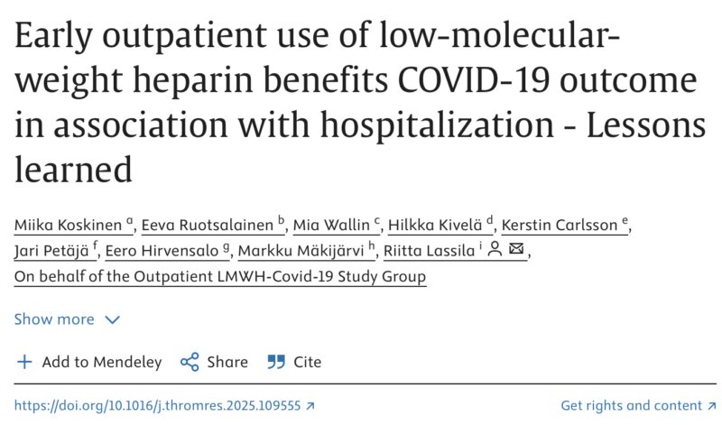Riitta Lassila on LMWH Benefits in COVID19 1 Riitta Lassila on LMWH Benefits in COVID19