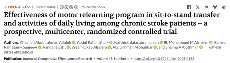 Laura Dormer on a Motor Relearning Program for Chronic Stroke Patients 1 Laura Dormer on a Motor Relearning Program for Chronic Stroke Patients
