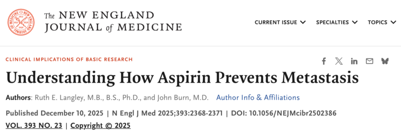 Zain Khalpey on A New Study Linking Low-dose Aspirin to Reduced Cancer Spread