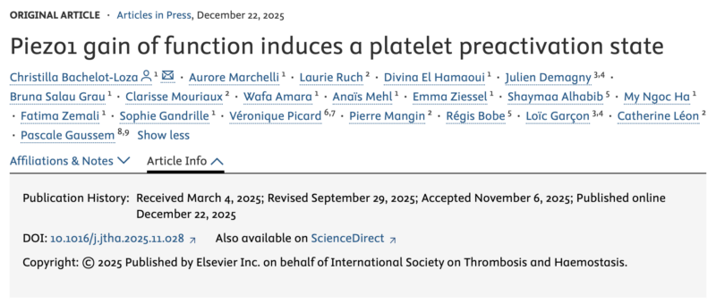 Shaymaa Alhabib on Piezo1 Mutation and Platelet Preactivation State