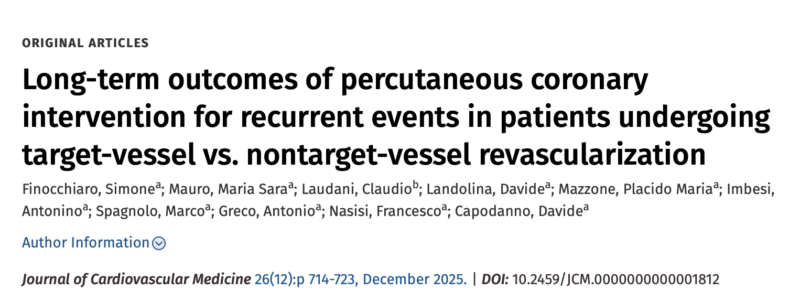 Claudio Laudani on Comparison of Target and Non-target Vessel Revascularization for Recurrent ACS