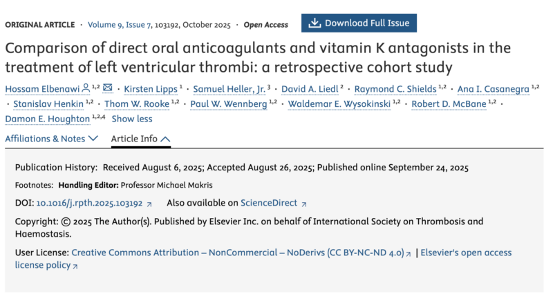 Hossam El Benawi on Mayo Clinic Study on LVT Featured in the Letter to the Editor at Jagiellonian University
