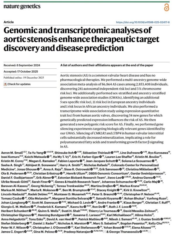 Pradeep Natarajan: Our New Genetic Study of Aortic Stenosis in ~3M