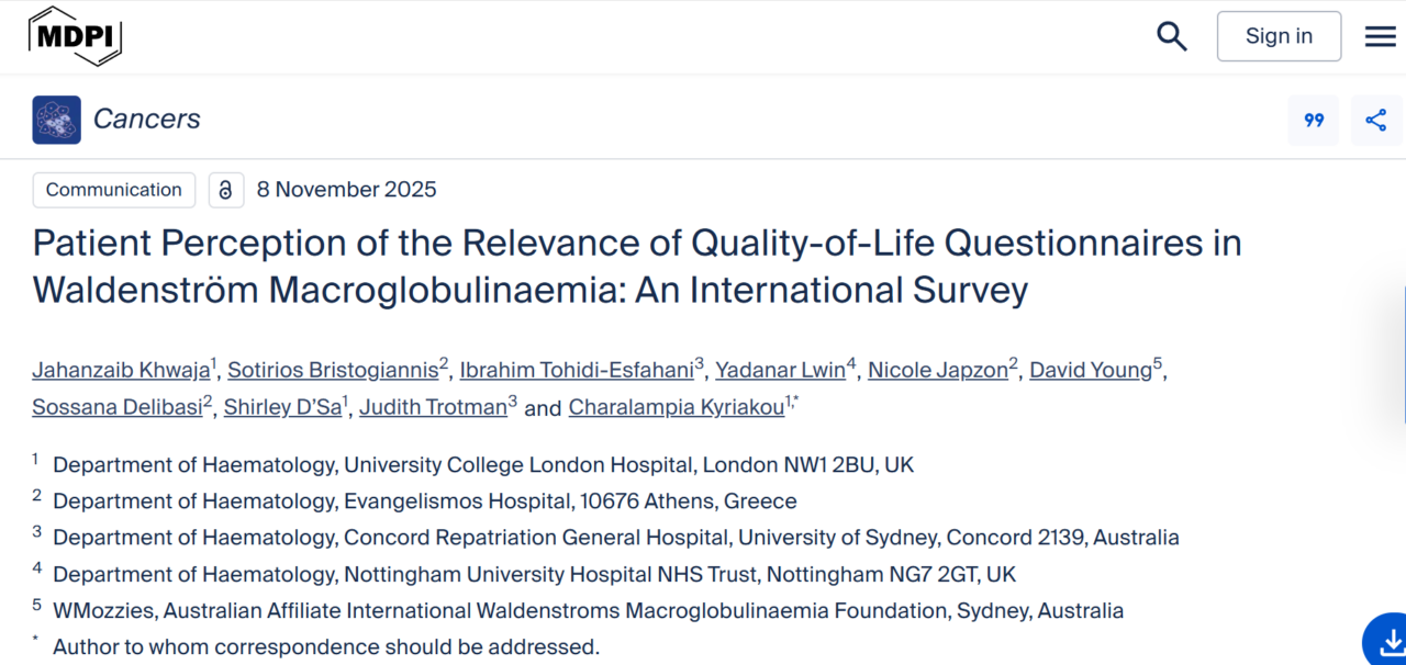 Shirley D'Sa: How Well Do Standard QoL Questionnaires Reflect Reality for People with Waldenström Macroglobulinemia (WM)? 1 Shirley D'Sa: How Well Do Standard QoL Questionnaires Reflect Reality for People with Waldenström Macroglobulinemia (WM)?