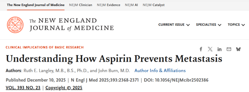 Eric Topol: How Low-Dose Aspirin May Prevent Cancer Metastasis 1 Eric Topol
