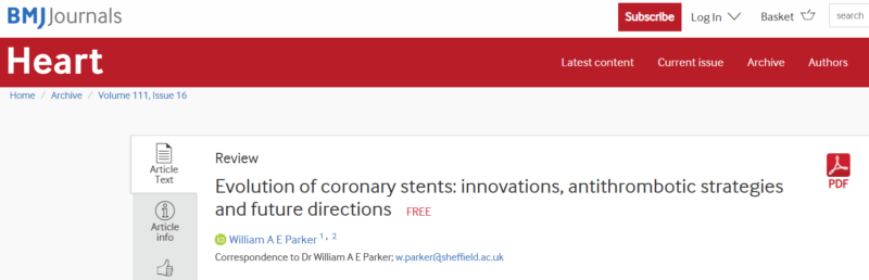Babak Alex Vakili: The Evolution of Coronary Stents and Antithrombotic Therapy 1 Coronary Stents