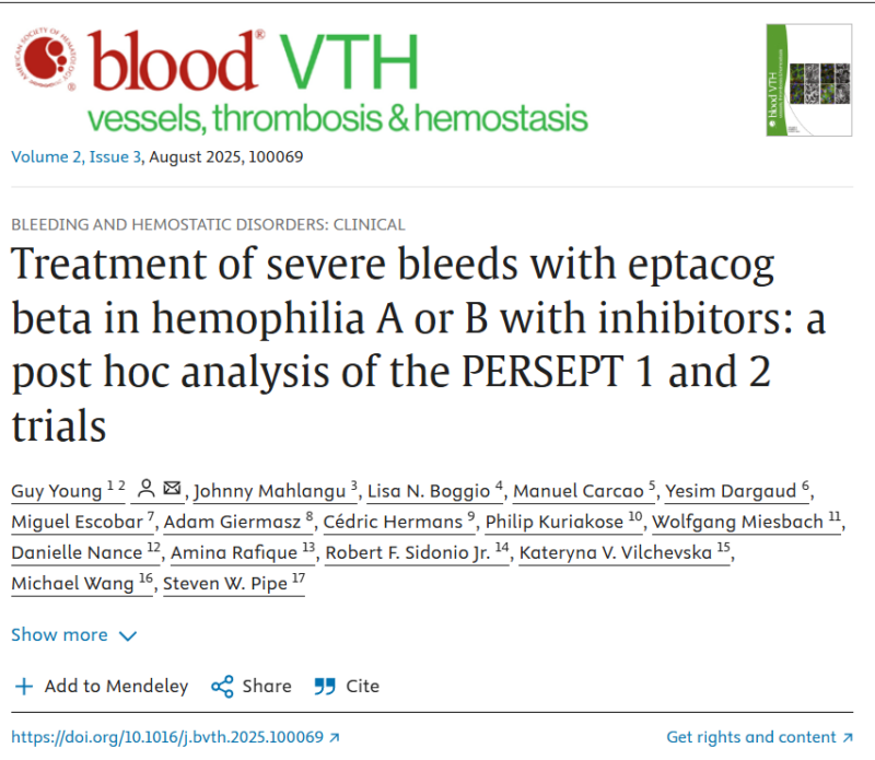 World Federation of Hemophilia: Eptacog Beta in Severe Bleeds - Insights From PERSEPT Trials 1 World Federation of Hemophilia