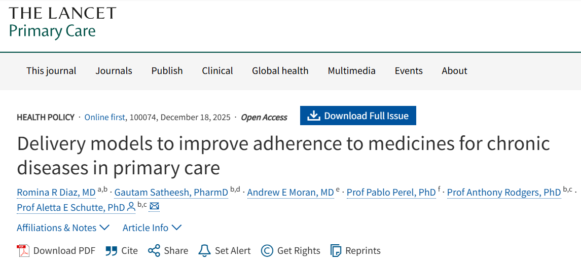 Alta Schutte: Delivery Models to Improve Adherence to Medicines for Chronic Diseases in Primary Care
