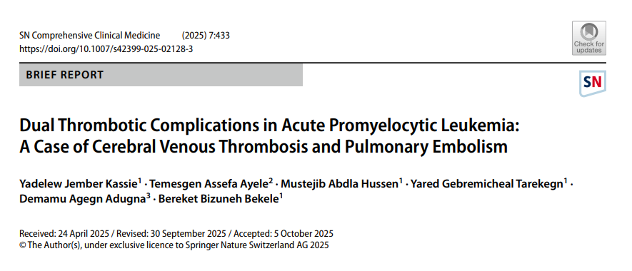 Dr Bereket Bizuneh Shares: Dual Thrombotic Complications in Acute Promyelocytic Leukemia
