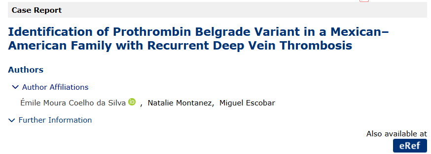 First Case of the Rare Prothrombin Belgrade Variant in a Mexican-American Family with VTE