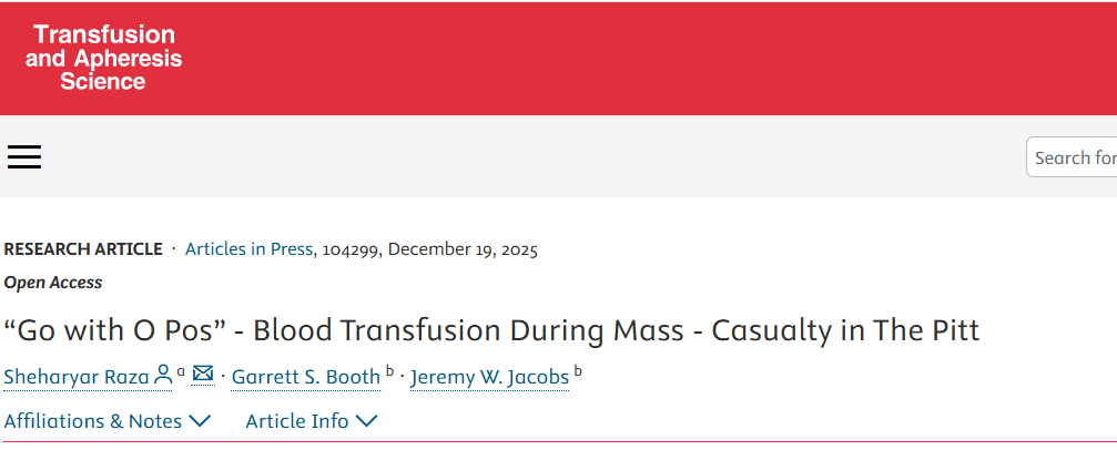 Massive Hemorrhage Protocols in Mass Casualty Care: Lessons Highlighted by The Pitt
